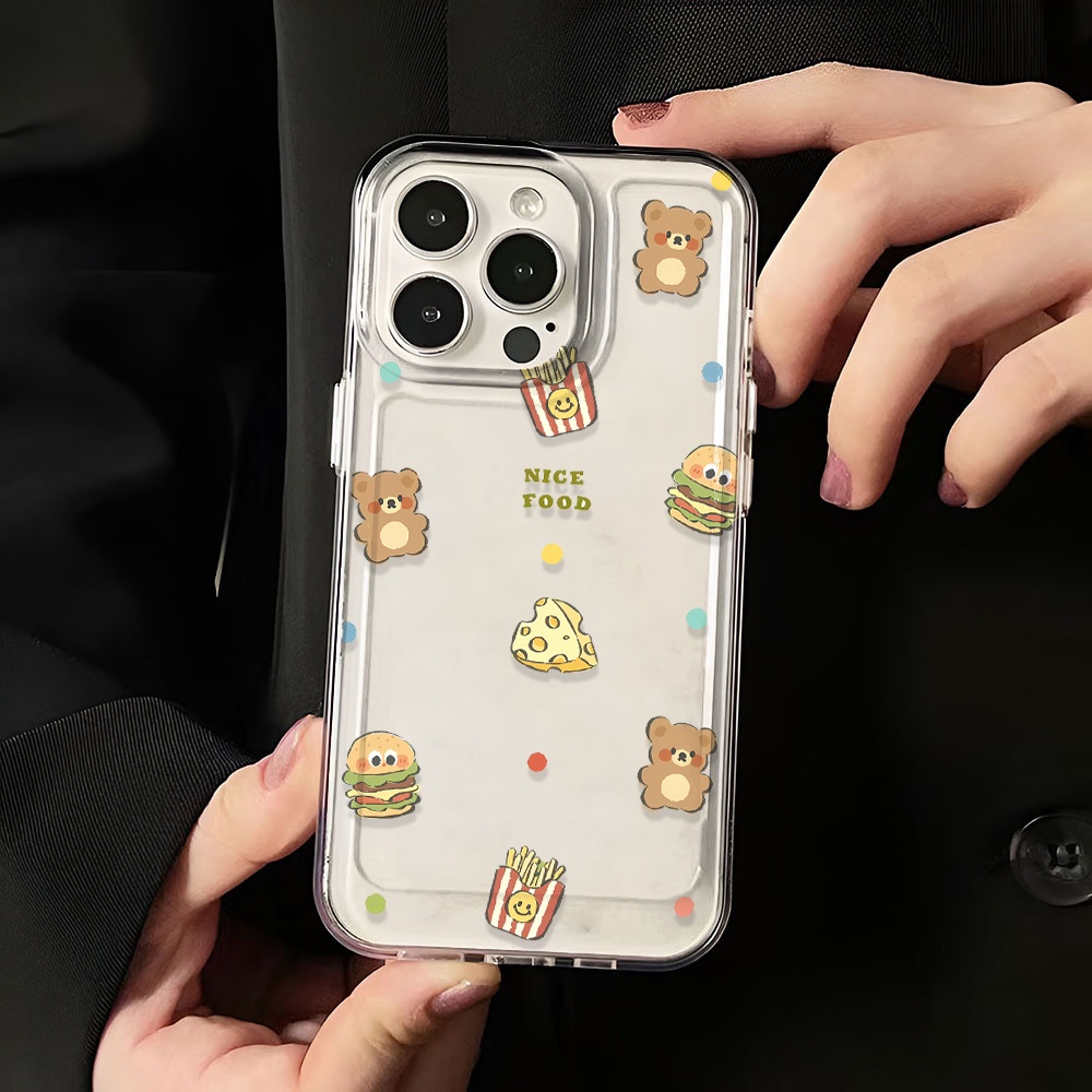 Ốp Điện Thoại Trong Suốt Hình Gấu Cho iphone 14promax 13 12 11 7Plus 7 8 Plus X XR XSMax