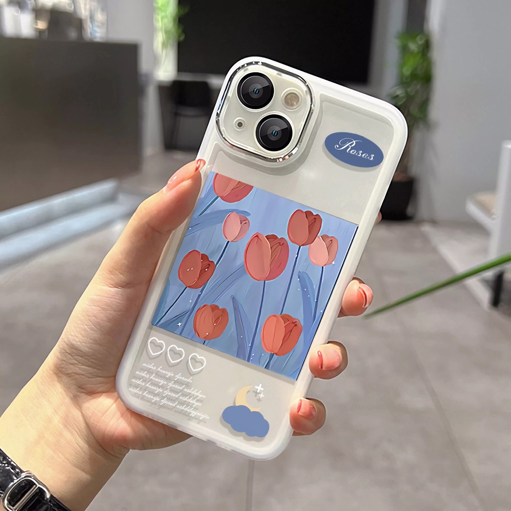 Miếng Dán Bảo Vệ lens Chụp Hình Hoa tulip Bằng Kim Loại Cho iphone 14promax 11 13 12 7Plus X XS Max Ốp