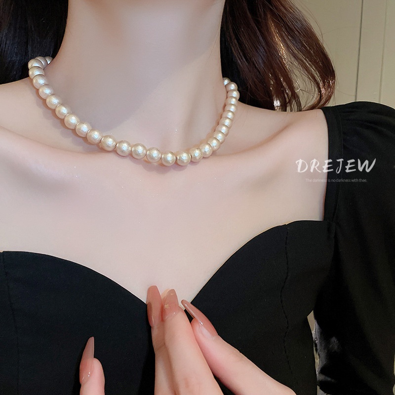 DREJEW Dây Chuyền Ngọc Trai Mạ Vàng Sang Trọng Cho Nữ