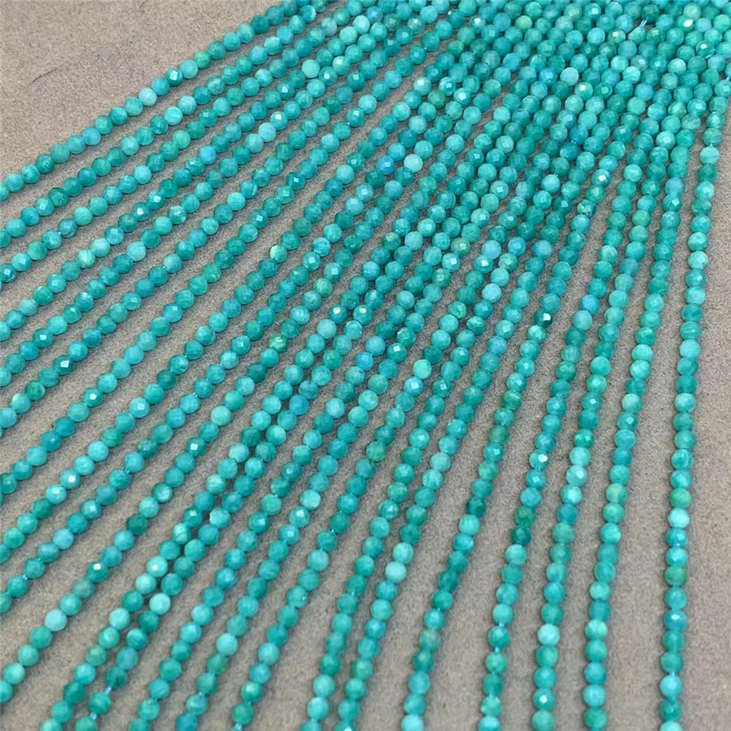 Hạt Xâu Chuỗi Màu Xanh Tự Nhiên 5A Kích Thước Nhỏ 2 / 3 / 4mm Dùng Làm Trang Sức DIY