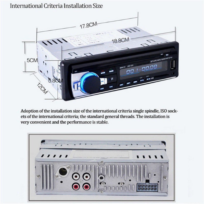 🚗Thiết bị đa phương tiện Bluetooth 12 V Máy nghe nhạc MP3 cho xe hơi hỗ trợ MP3 / USB / SD / AUX-IN / FM