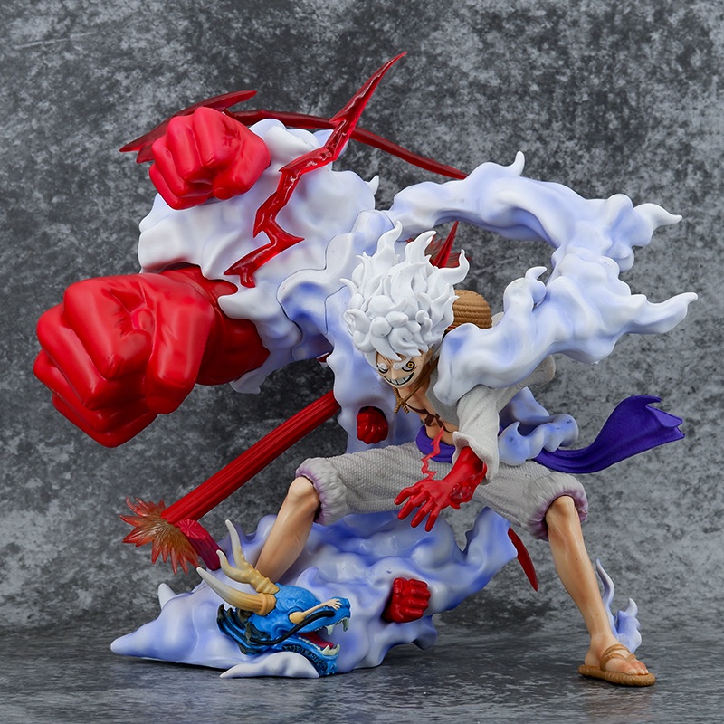 Mô hình One Piece - Figure Luffy Gear 5 vs Kaido bản đẹp có 2 đầu thay thế full BOX