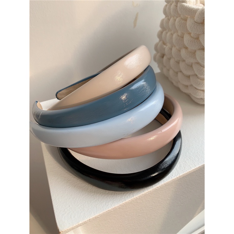 Băng Đô Cài Tóc Bằng Da Bóng Phong Cách Vintage Đơn Giản Thời Trang Cho Nữ