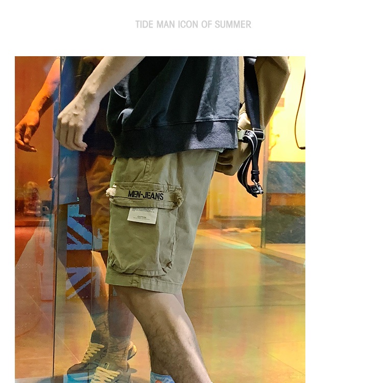 Quần túi hộp，quần đùi nam，quần bigsize，quần nam，quần đùi thể thao nam，quần đùi kaki，quần đen，thời trang nam，Quần Short Nhiều Túi Phong Cách Nhật Bản Năng Động Cho Nam#quânaunam