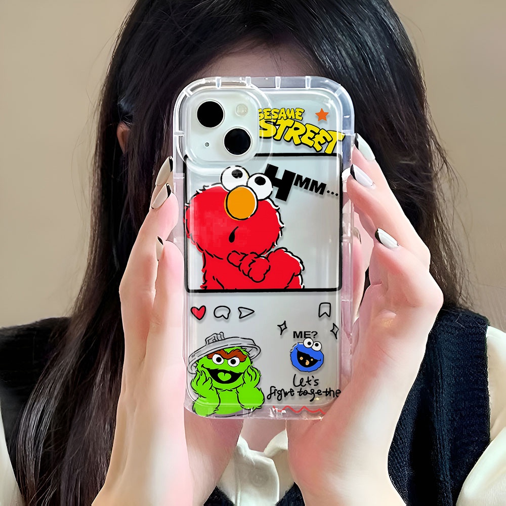 Ốp Điện Thoại Tpu In Hình Sesame Street Ếch Đỏ Khung Ảnh Cho iphone 14promax 11 13 12 7Plus X XS Max