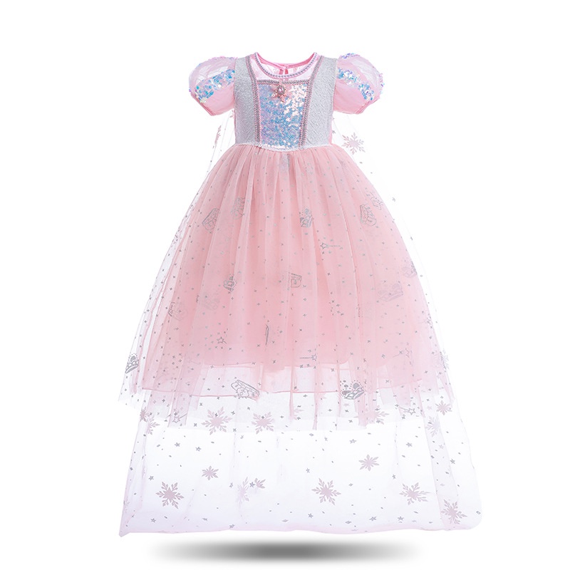 Váy công chúa Elsa kèm tà dài cho bé gái 3-11 tuổi - Mẫu mới nhất 2022