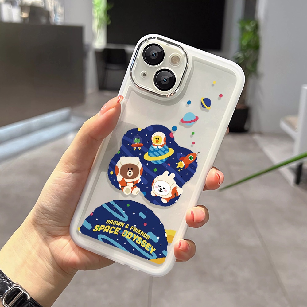 Miếng Dán Bảo Vệ Camera In Hình Gấu Hoạt Hình Bằng Kim Loại Cho iphone 14promax 11 13 12 7Plus X XS Max