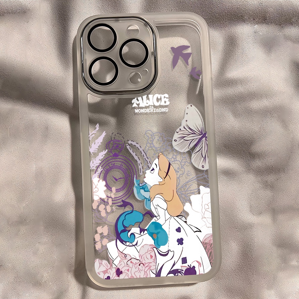 Miếng Dán Bảo Vệ Ống Kính Máy Ảnh In Hình Công Chúa Alice Đáng Yêu Bằng Kim Loại Cho iphone 14promax 11 13 12 7Plus X