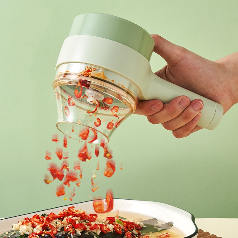 Máy cắt lát hành tỏi - máy xay rau củ , thịt cá , tôm cầm tay mini sạc điện, máy cắt hành tỏi đa năng