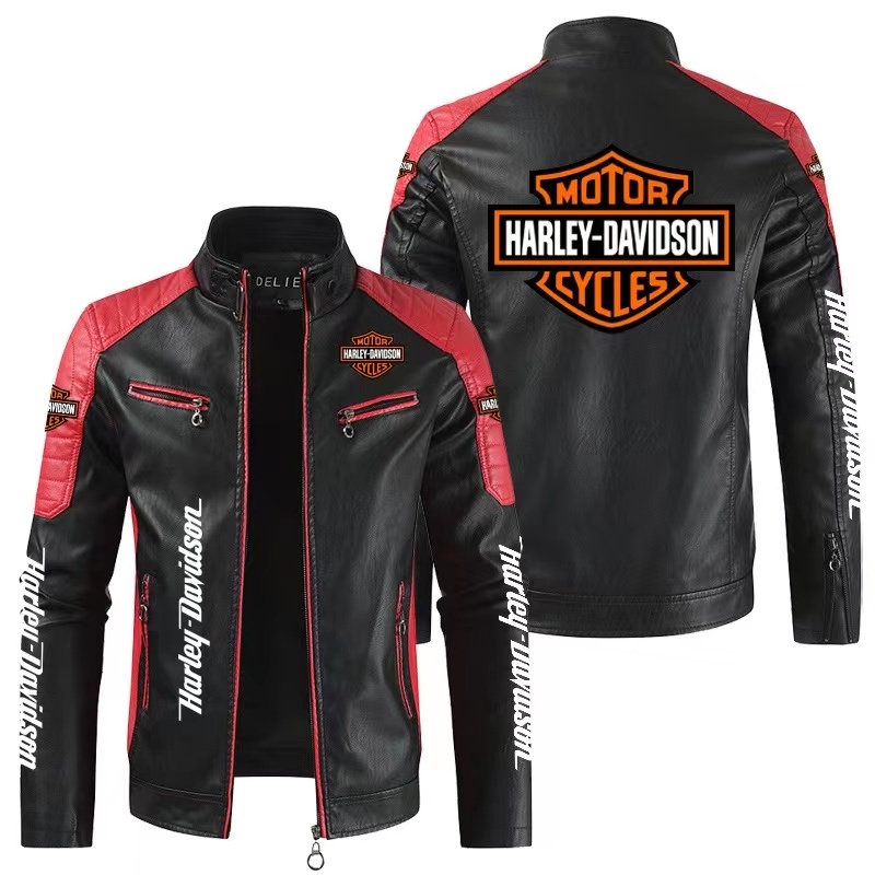 Áo Khoác Da Cỡ Lớn In Logo Harley Davidson Cá Tính Cho Nam