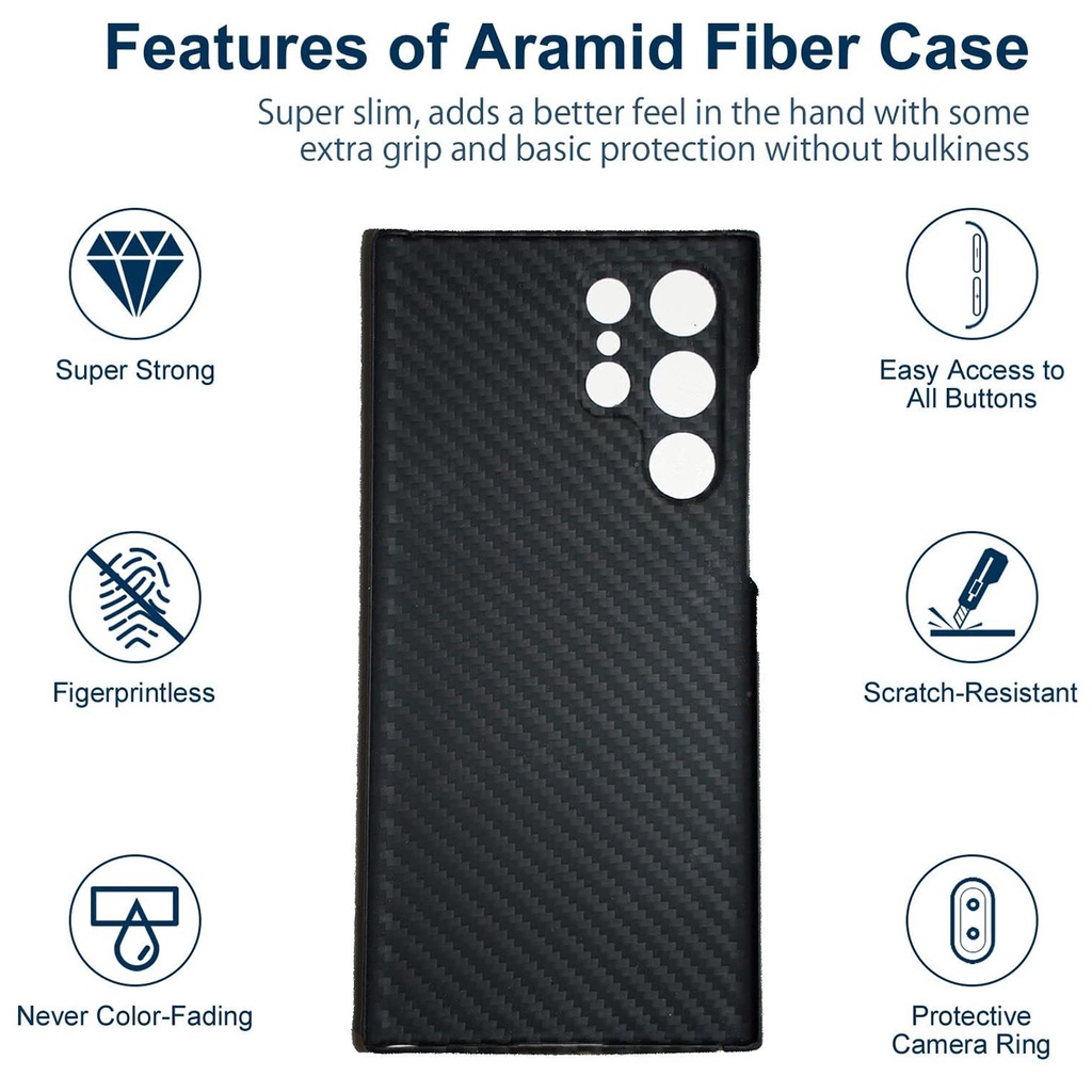 Ốp lưng siêu mỏng bằng sợi Carbon chính hãng cho Samsung Galaxy S24 Ultra S23 Ultra S22 Ultra