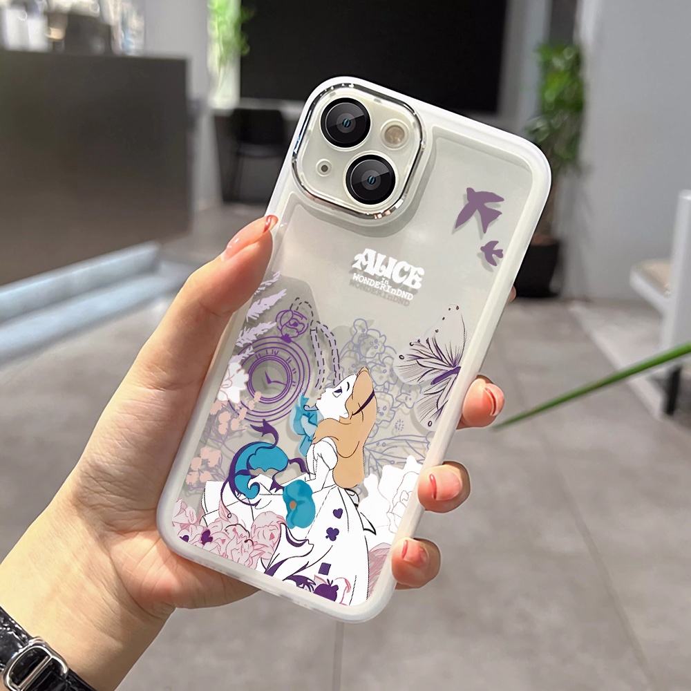 Miếng Dán Bảo Vệ Ống Kính Máy Ảnh In Hình Công Chúa Alice Đáng Yêu Bằng Kim Loại Cho iphone 14promax 11 13 12 7Plus X