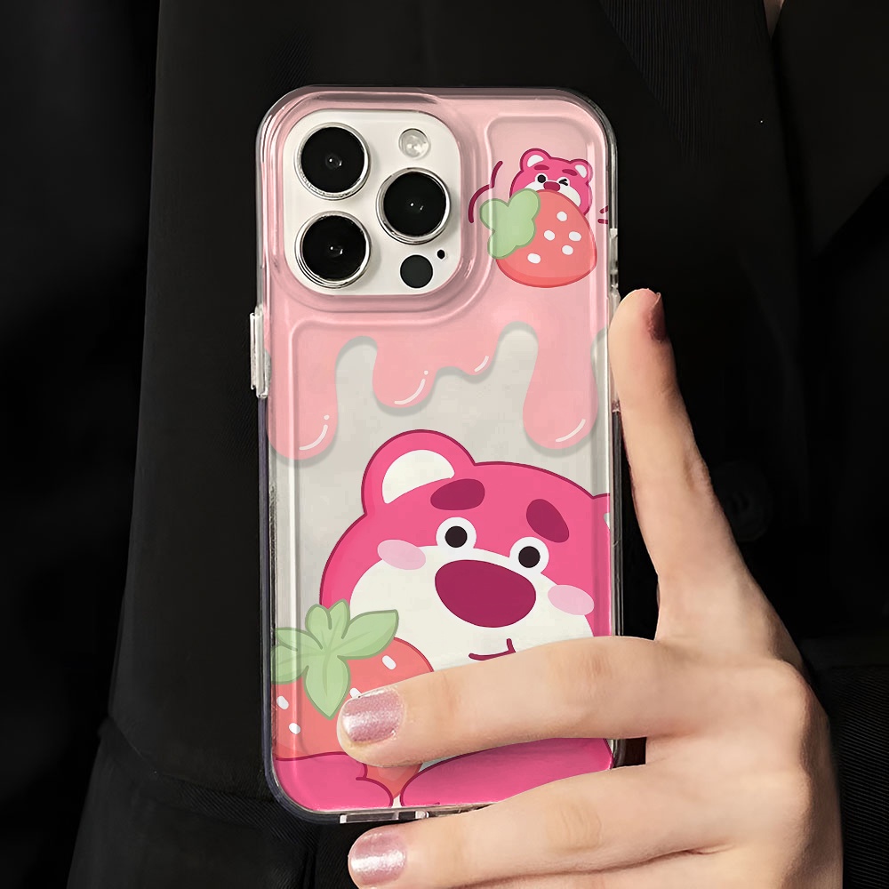 Ốp Điện Thoại Trong Suốt In Hình Gấu Cho iphone 14promax 13 12 11 7Plus 7 8 Plus X XR XSMax