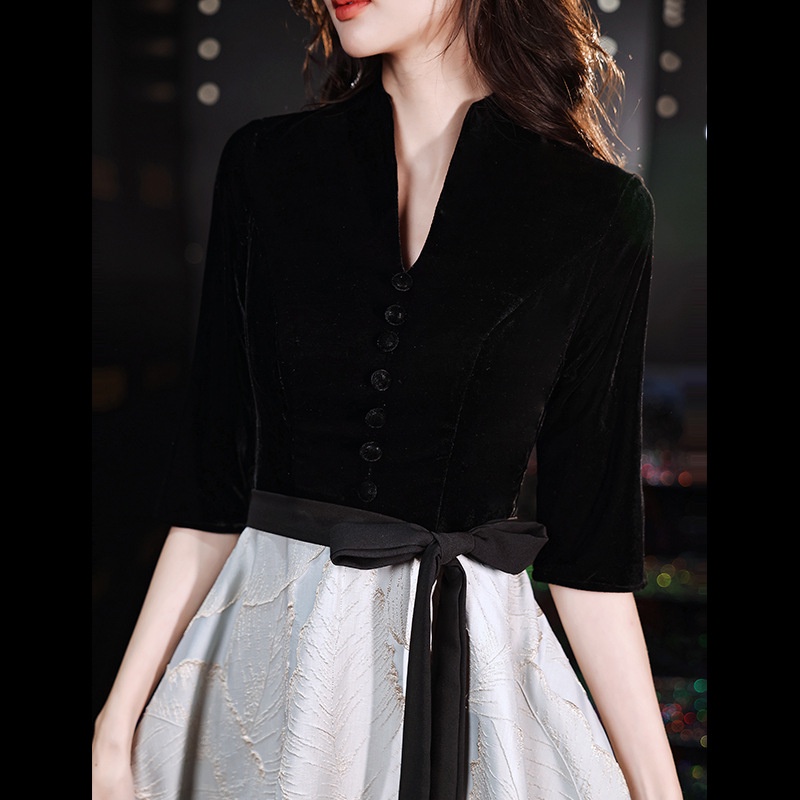 Đầm Dạ Hội Dáng Dài Màu Đen Sang Trọng Lux Niche