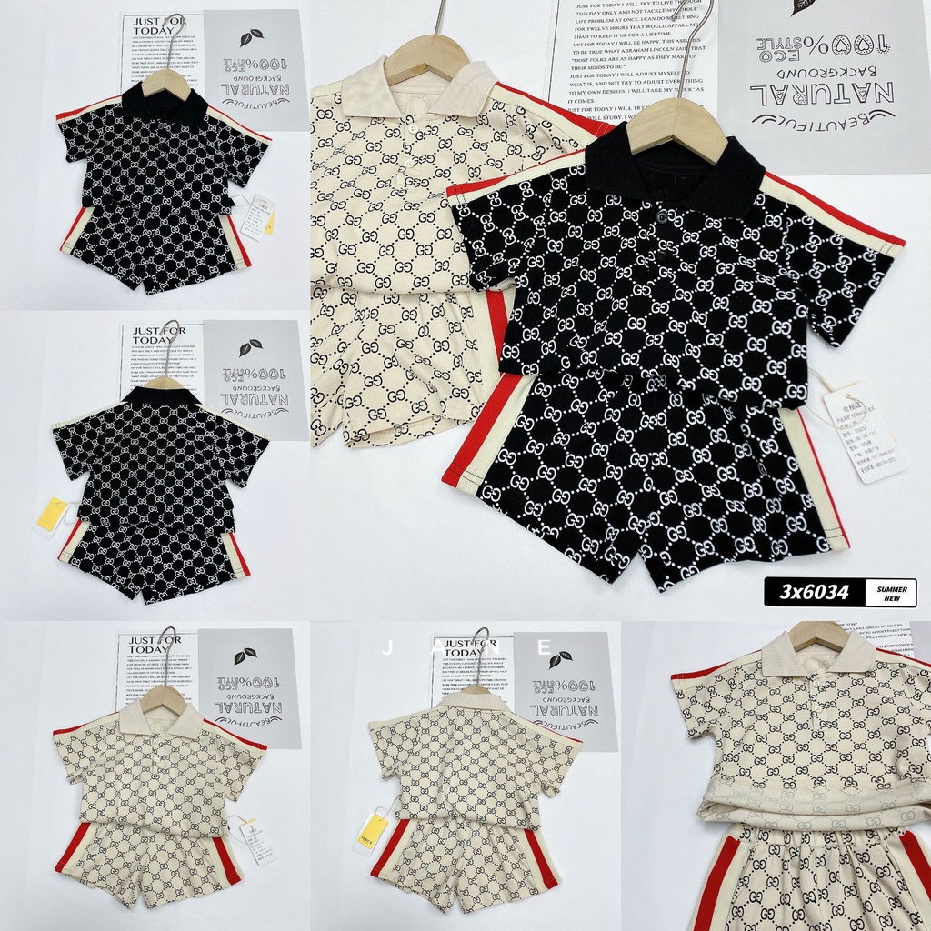 Bộ quần áo cộc tay cho bé trai bộ polo hàng QCCC cho bé từ 10 đến 25 kg _ BH4