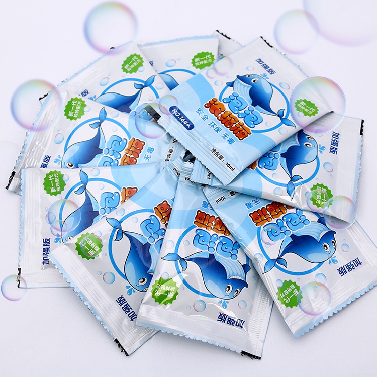 Đồ chơi bong bóng dung dịch tạo bong bóng nhiều màu pha 1 gói + 60ml nước lắc đều và lắp vào súng bắn bong bóng