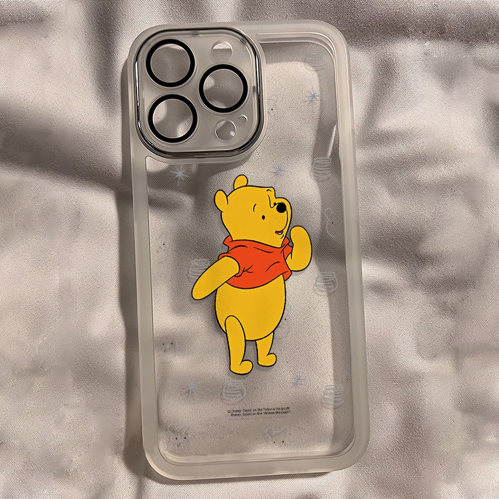 Miếng Dán Bảo Vệ Camera Bằng Kim Loại Hình Winnie the Pooh Cho iphone 14promax 11 13 12 7Plus X XS Max