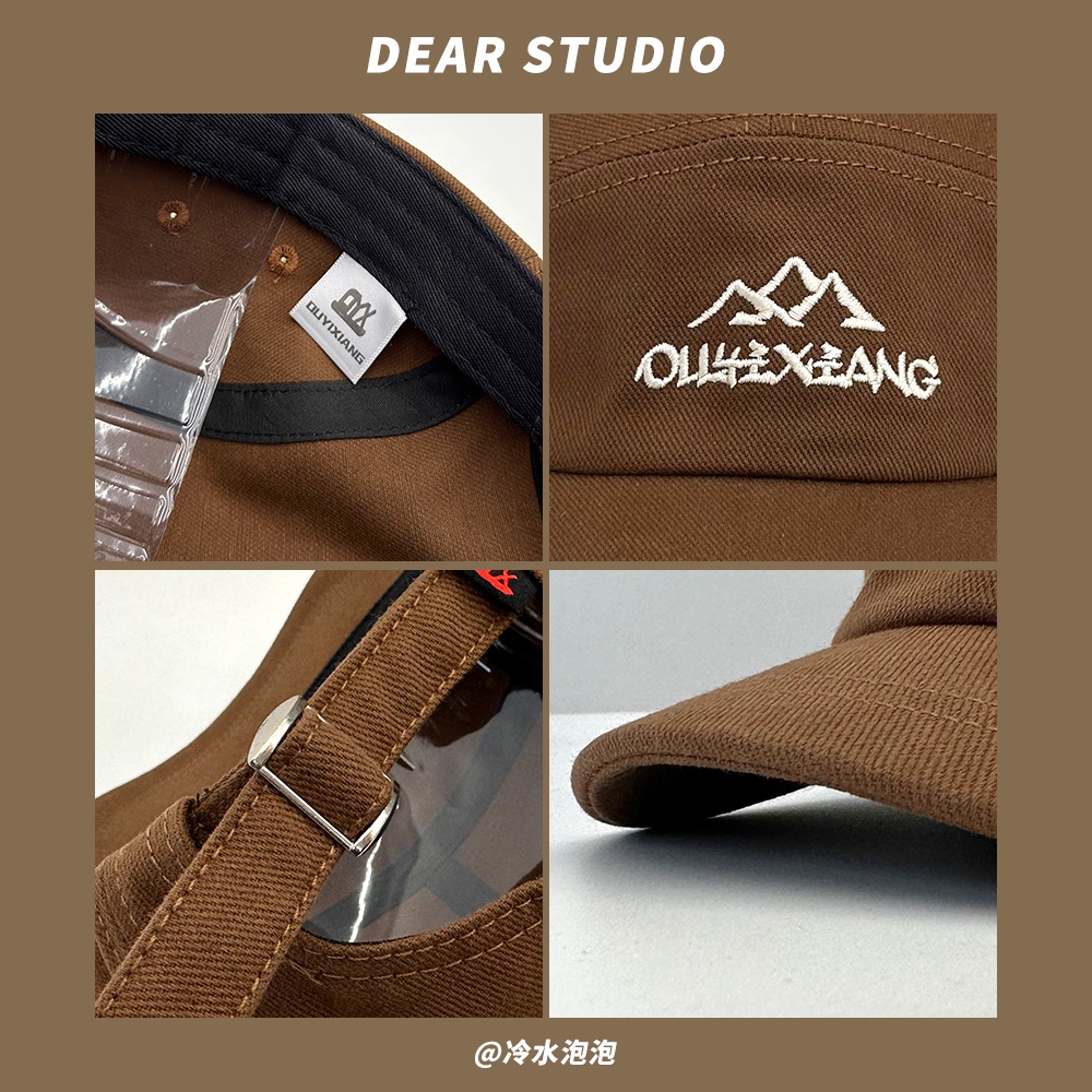 Mũ Lưỡi Trai Mềm Thêu Họa Tiết Màu Cà Phê Kiểu Retro Nhật Bản Cá Tính Cho Cặp Đôi