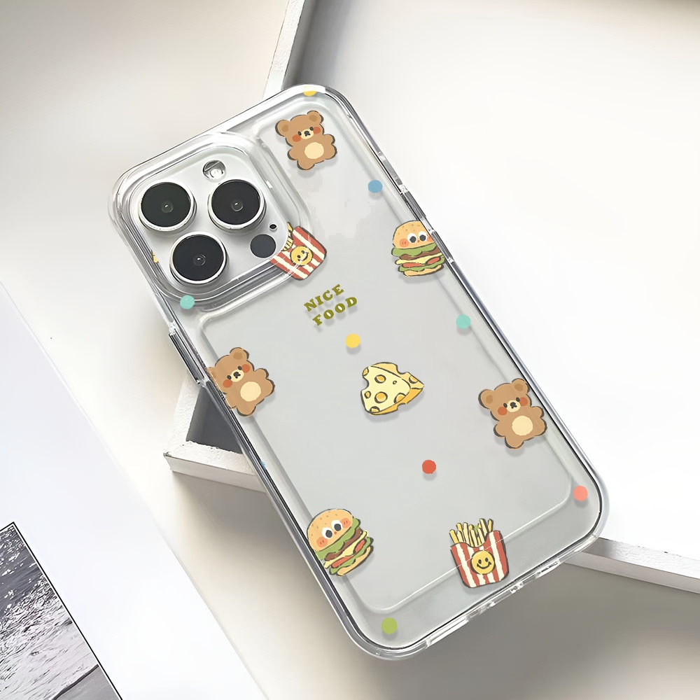 Ốp Điện Thoại Trong Suốt Hình Gấu Cho iphone 14promax 13 12 11 7Plus 7 8 Plus X XR XSMax