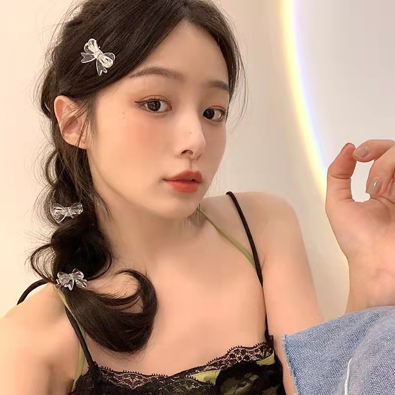 Kẹp Tóc Nơ Trong Suốt Nhiều Màu Phụ Kiện Thời Trang Cho Nữ AB285