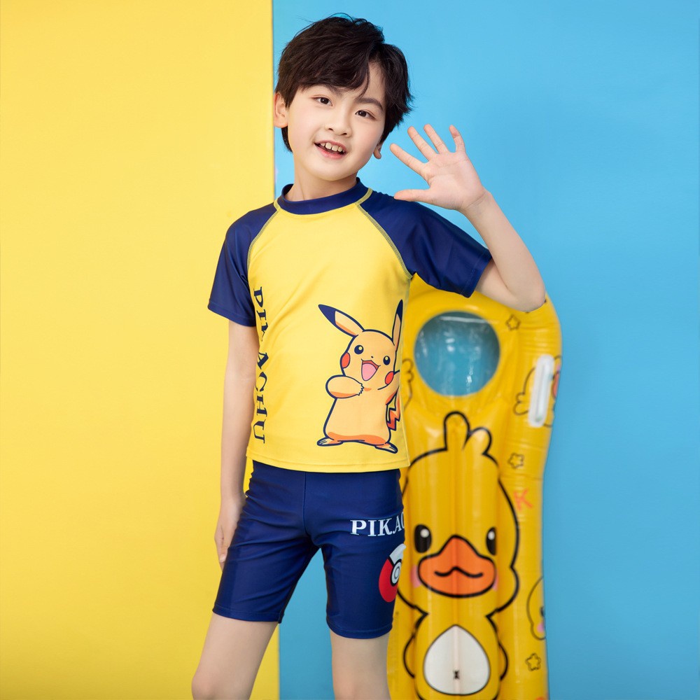 Bộ Đồ Bơi In Hoạt Hình Pikachu Dễ Thương Cho Bé Trai