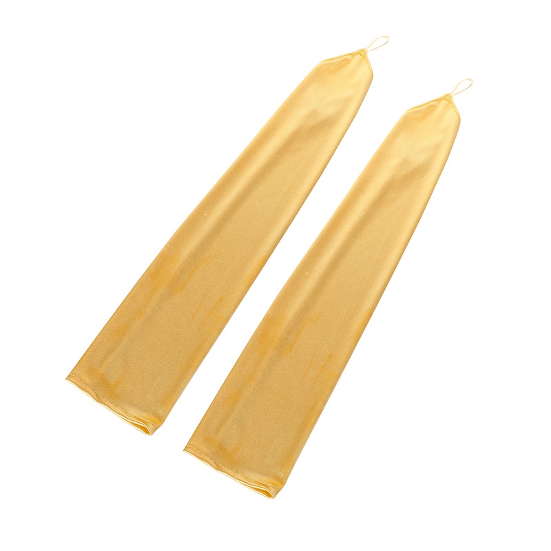 1 Đôi Găng Tay Chống Nắng Hở Ngón Bằng Satin Co Giãn 49cm Màu Trơn Thời Trang