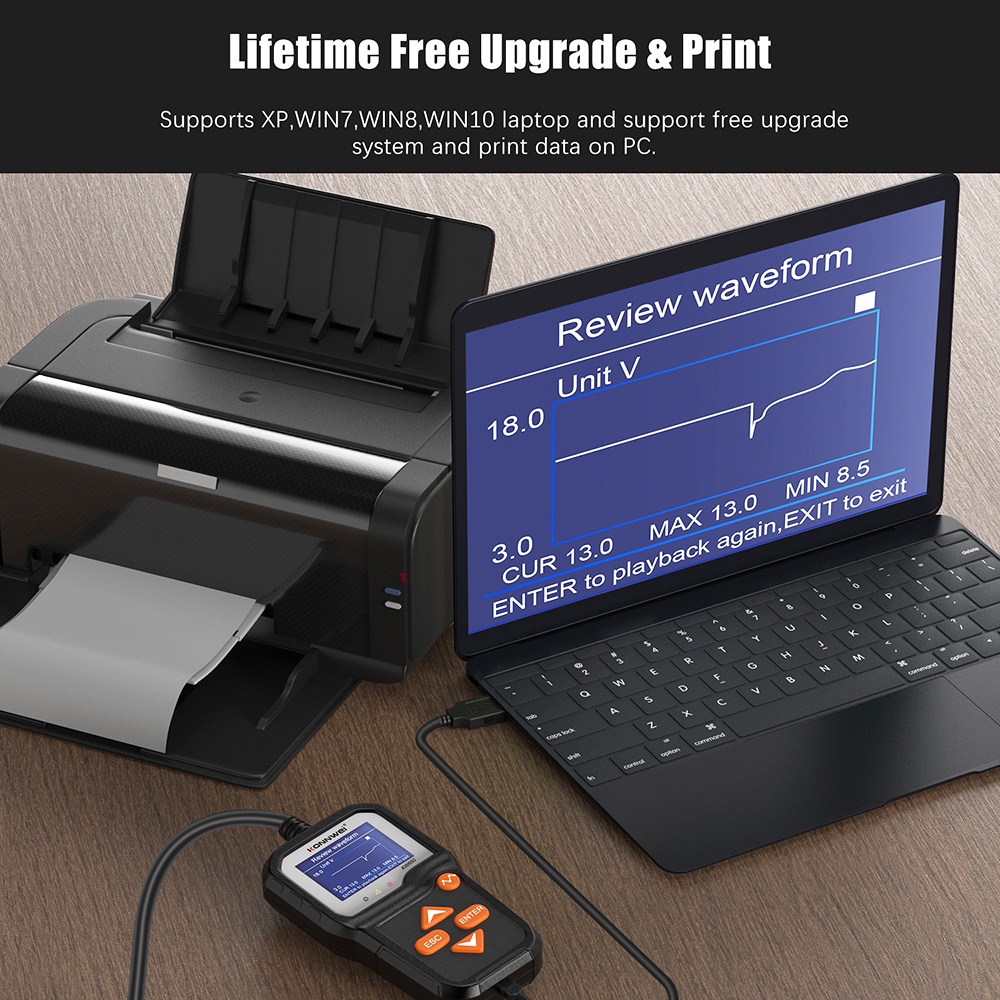 Thiết Bị Kiểm Tra Pin Động Cơ Xe Hơi KONNWEI KW650 12V 6V 100-2000CCA for Toyota/KIA/Hyundai/Ford