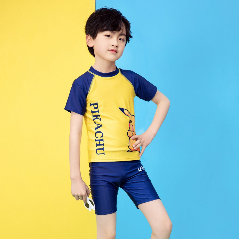 Bộ Đồ Bơi In Hoạt Hình Pikachu Dễ Thương Cho Bé Trai
