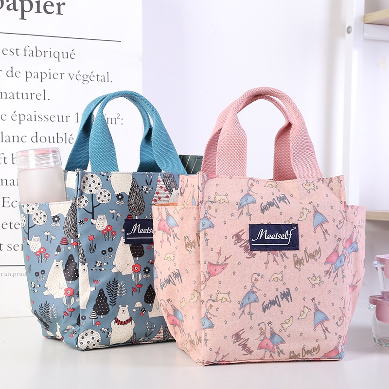 Túi Vải Canvas Đựng Cơm Trưa Chống Thấm Nước Có Khóa Kéo Plus Size Tiện Dụng Cho Mẹ Bỉm Sữa