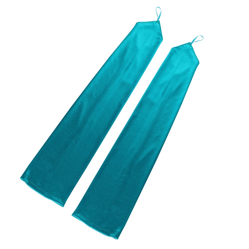 1 Đôi Găng Tay Chống Nắng Hở Ngón Bằng Satin Co Giãn 49cm Màu Trơn Thời Trang