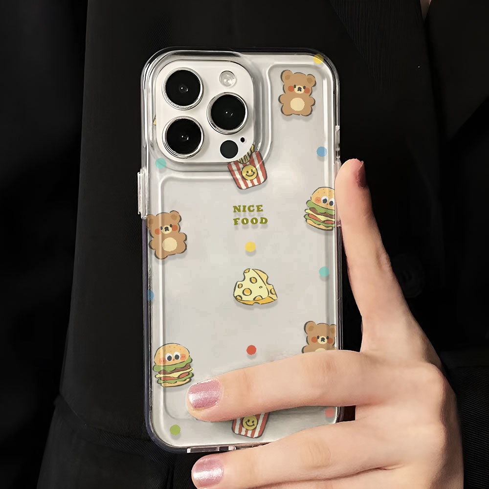 Ốp Điện Thoại Trong Suốt Hình Gấu Cho iphone 14promax 13 12 11 7Plus 7 8 Plus X XR XSMax