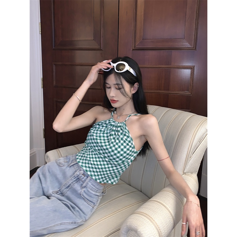 Áo Croptop Dệt Kim Hai Dây Dáng Ôm Gợi Cảm Thời Trang Hàn Quốc Cho Nữ