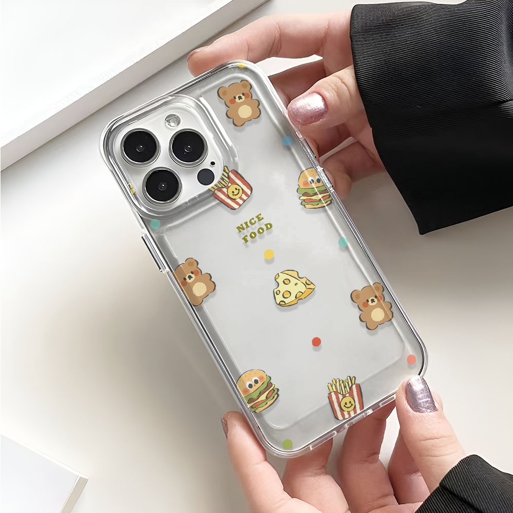 Ốp Điện Thoại Trong Suốt Hình Gấu Cho iphone 14promax 13 12 11 7Plus 7 8 Plus X XR XSMax