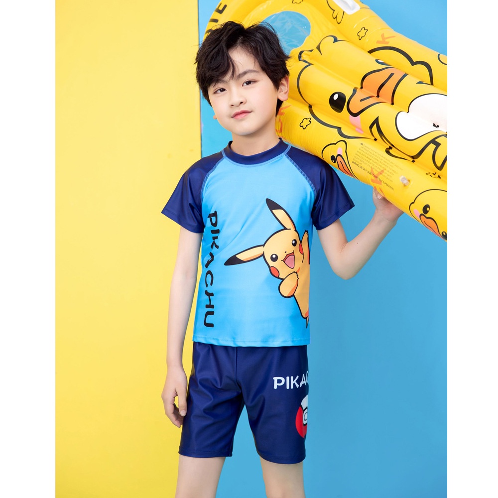 Bộ Đồ Bơi In Hoạt Hình Pikachu Dễ Thương Cho Bé Trai