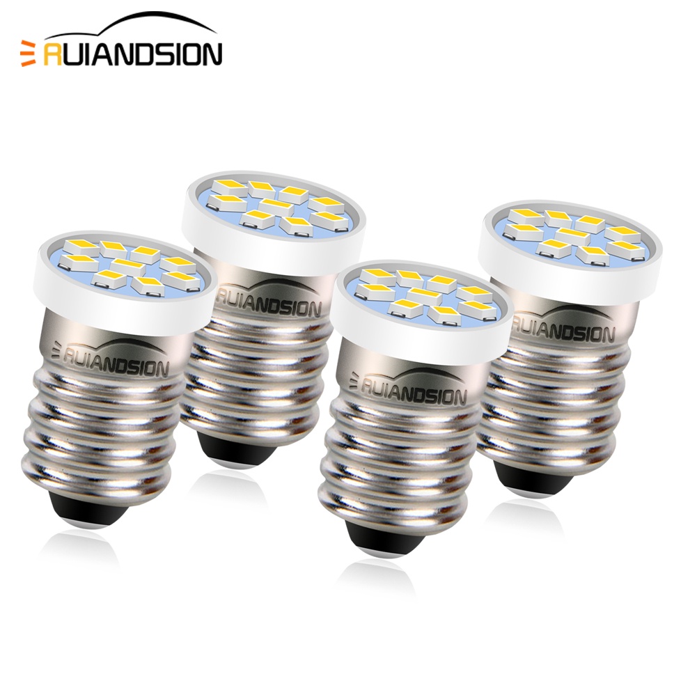 Bóng Đèn Pin LED Ruiandsion Siêu Sáng E10 2016 3V 4.5V 6V 12V 24V Trắng Ấm Trắng Bóng Đèn Mini