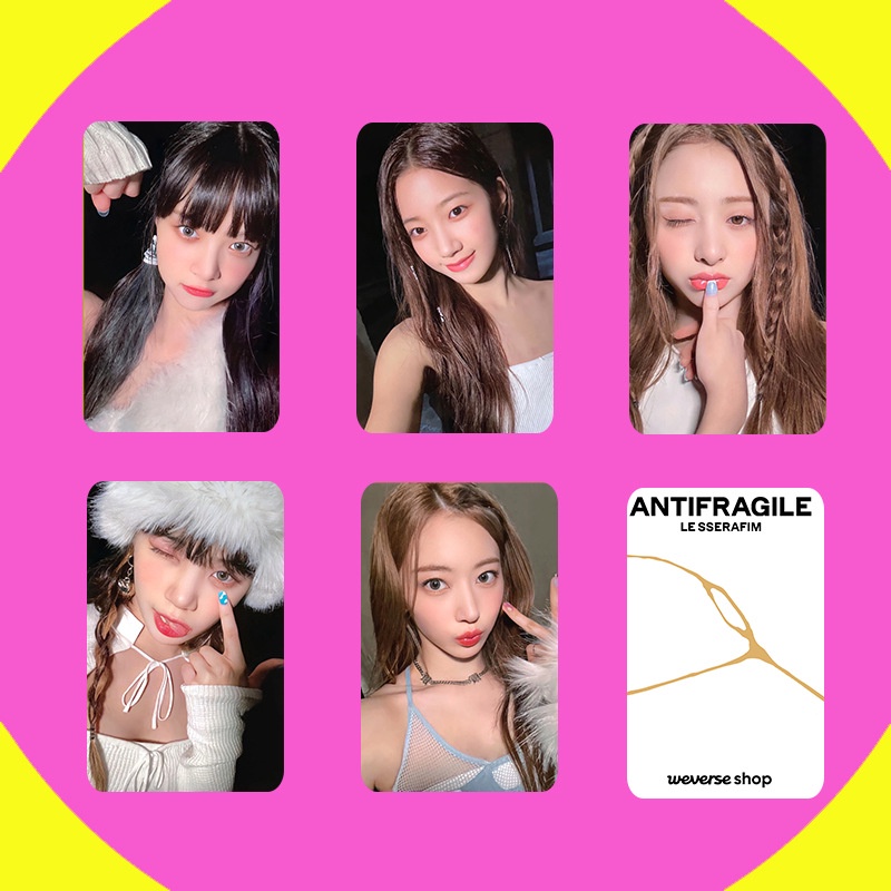 Set 5 Tấm Ảnh Lomo Card Card Phim SAKURA CHAEWON YUNJIN KAZUHA