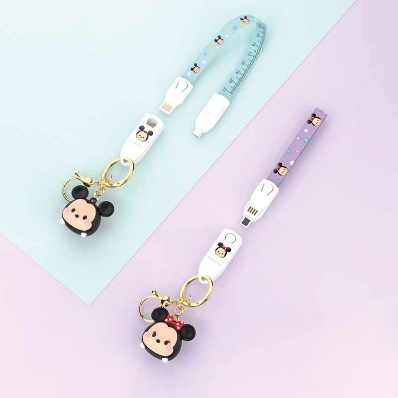 DISNEY Cáp Sạc Nhanh 2.4A 3 Trong 1 Kiểu Dáng Hoạt Hình Dễ Thương Cho Điện Thoại