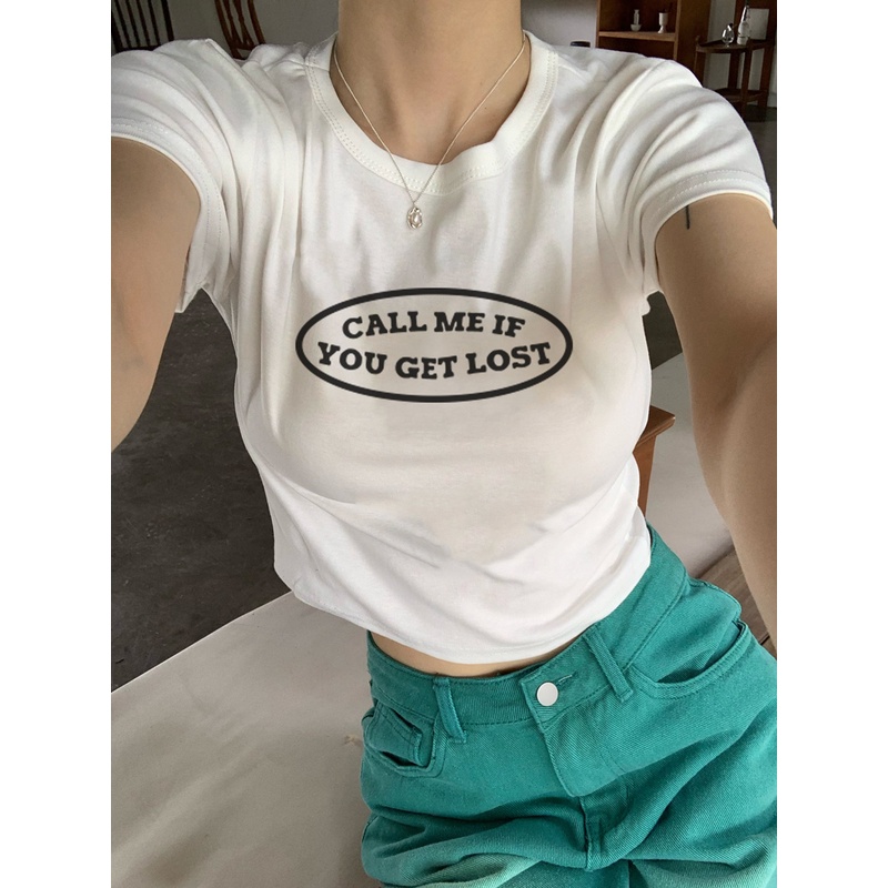 Nrvp [Hàng Có Sẵn] Áo Thun Cotton Tay Ngắn Dáng Ôm In Hình Đồ Họa Độc Đáo Thời Trang Đường Phố Hàn Quốc Dành Cho Bạn Nữ