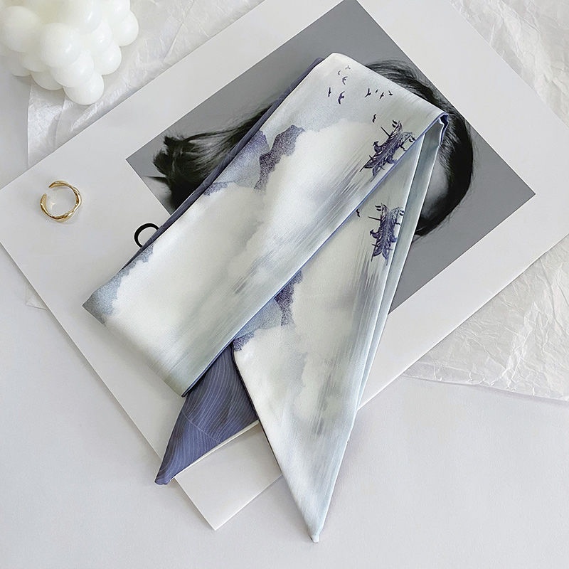 Khăn Quàng Cổ Lụa In Họa Tiết Nghệ Thuật 160cm