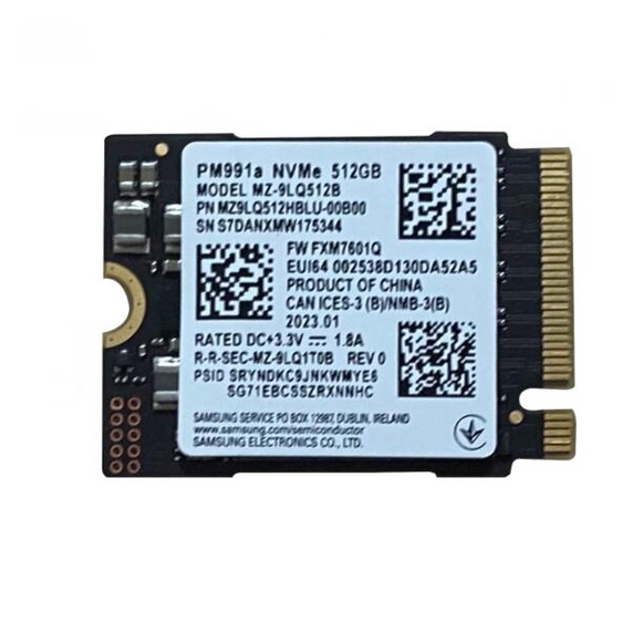 SAMSUNG Thẻ Nhớ SSD Thay Thế Cho Laptop Microsoft PM991a 512GB M.2 2230 NVMe