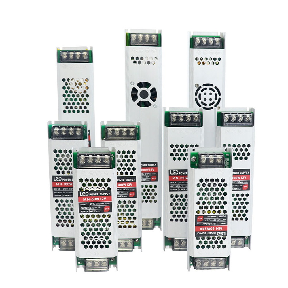 Bộ Chuyển Đổi Nguồn Đèn LED DC12V / 24V 60W 100W 150W 200W 300W AC190-240V