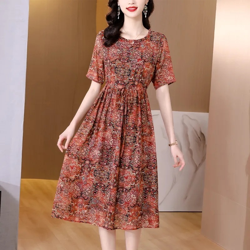 Đầm Hoa Dáng Rộng Thời Trang Mùa Hè 2023 Mới - size Lớn - Cuối Cùng Cá Nhân Dành Cho Mẹ Và Bé