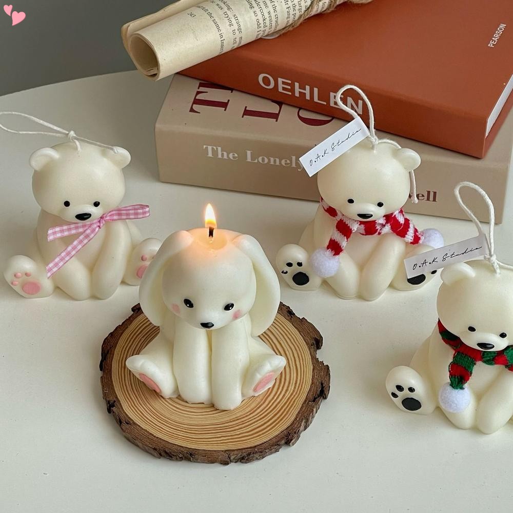 Khuôn Silicone Làm Nến Thơm Hình Thỏ 3D DIY
