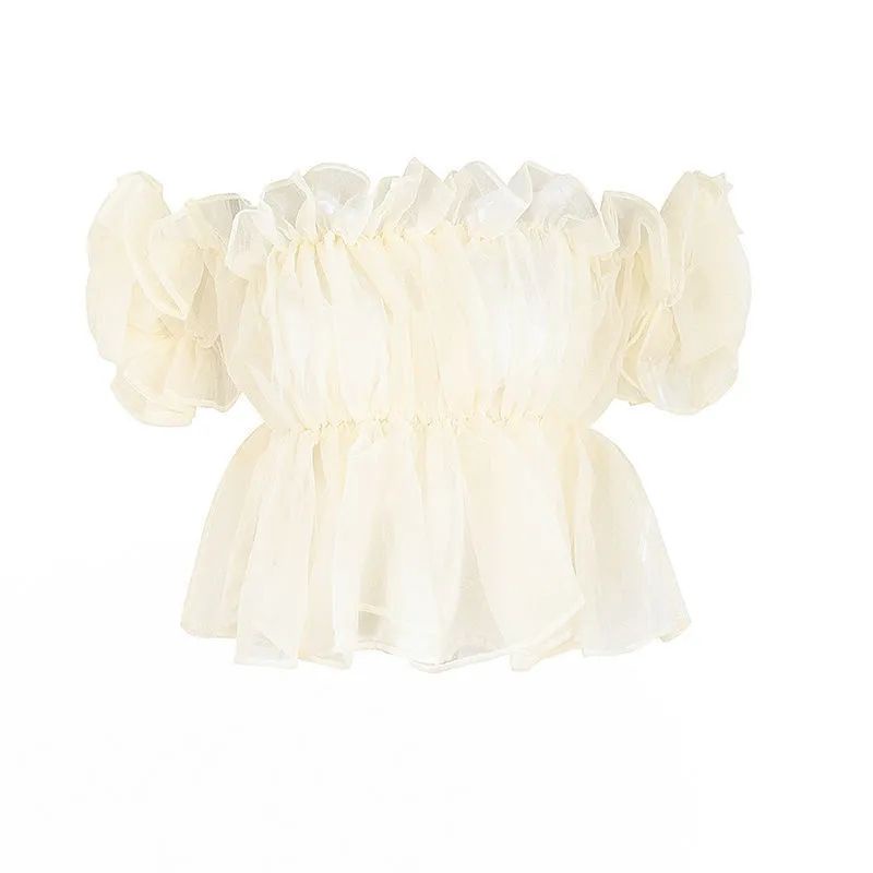 Áo Croptop Tay Phồng Thiết Kế Mới Ngọt Ngào Thời Trang Dành Cho Mùa Xuân Hè