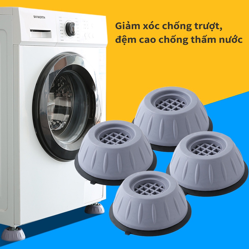 Bộ 4 chân Chống rung chân đỡ đa năng, chống rung máy giặt kiểu mới , cao su chân chống - phụ kiện máy giặt