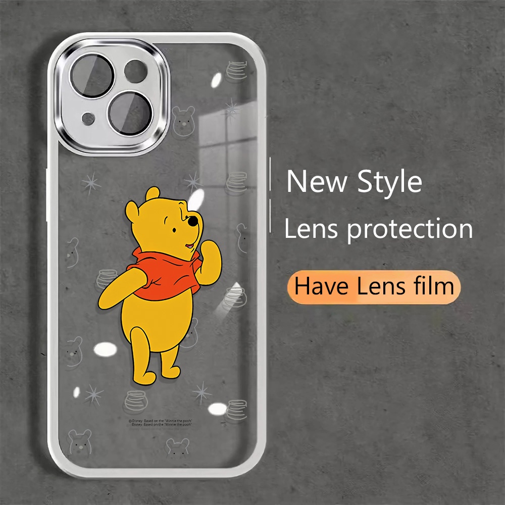 Miếng Dán Bảo Vệ Camera Bằng Kim Loại Hình Winnie the Pooh Cho iphone 14promax 11 13 12 7Plus X XS Max