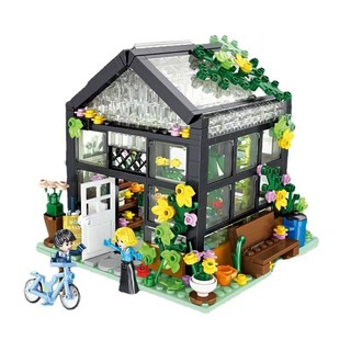 Chiếu sáng Street View Building Building Brick Toy Tương thích Mini Building Brick Assembly Model Shape Assembly Girl Lắp ráp Mô hình lắp ráp Mô hình lắp ráp