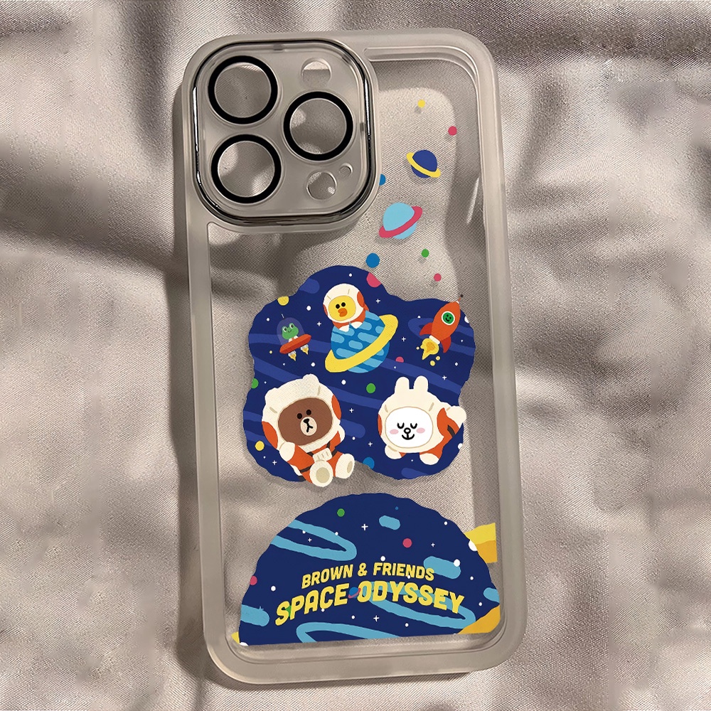 Miếng Dán Bảo Vệ Camera In Hình Gấu Hoạt Hình Bằng Kim Loại Cho iphone 14promax 11 13 12 7Plus X XS Max