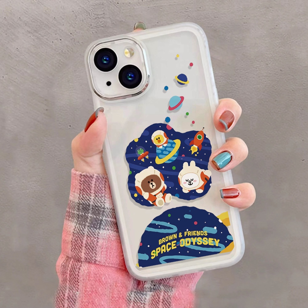 Miếng Dán Bảo Vệ Camera In Hình Gấu Hoạt Hình Bằng Kim Loại Cho iphone 14promax 11 13 12 7Plus X XS Max