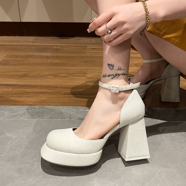 Giày Cao Gót Mũi Tròn Thời Trang Dành Cho Nữ